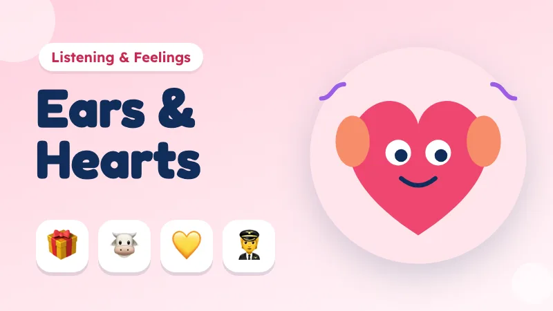 Ears & Hearts cover: a smiling heart with ears and sound waves